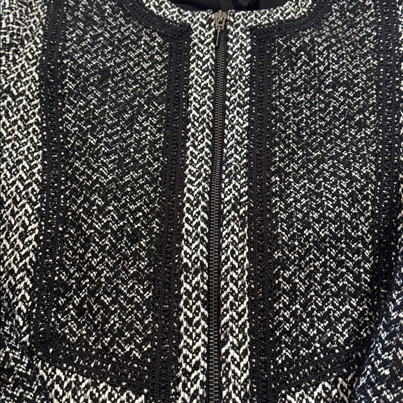 Etcetera Black and White Tweed Zip Up Jacket Jacket - Picture 4 of 10